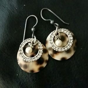 Brighton tortoise earrings with pearls and rhinest